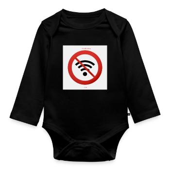 No signal - Organic Longsleeve Baby Bodysuit - black - Front