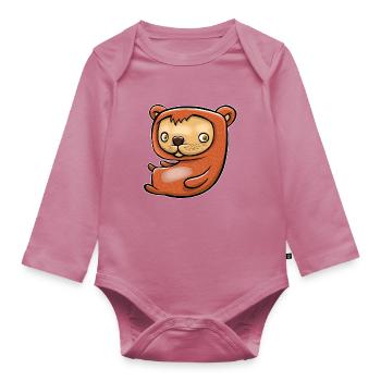 Happy Rodent - Organic Longsleeve Baby Bodysuit - mauve - Front