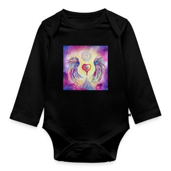 Herzengel der Vielfalt - Baby Bio-Langarm-Body - Schwarz - Vorne