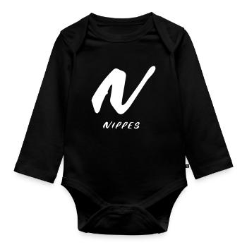 sip design - Organic Longsleeve Baby Bodysuit - black - Front