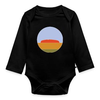 Uluru - Baby Bio-Langarm-Body - Schwarz - Vorne