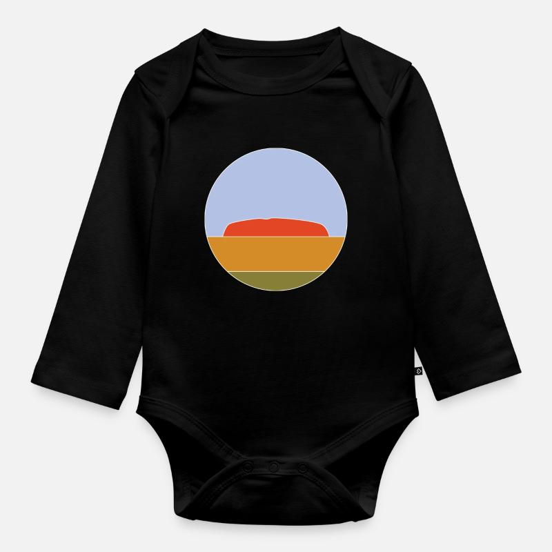 Uluru - Baby Bio-Langarm-Body - Schwarz