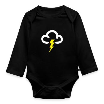 storm cloud - Organic Longsleeve Baby Bodysuit - black - Front