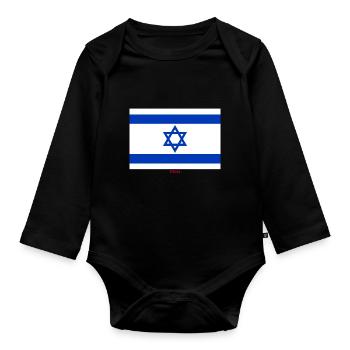 DRAPEAU ISRAEL - Body Bébé bio manches longues - noir - Devant