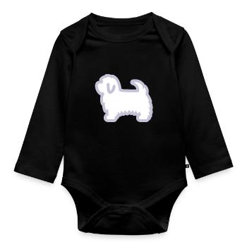 Design bichon havanais - Body Bébé bio manches longues - noir - Devant