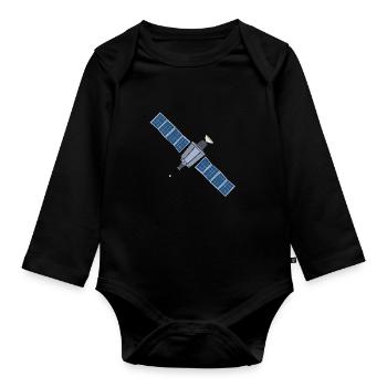 Satellite - Organic Longsleeve Baby Bodysuit - black - Front