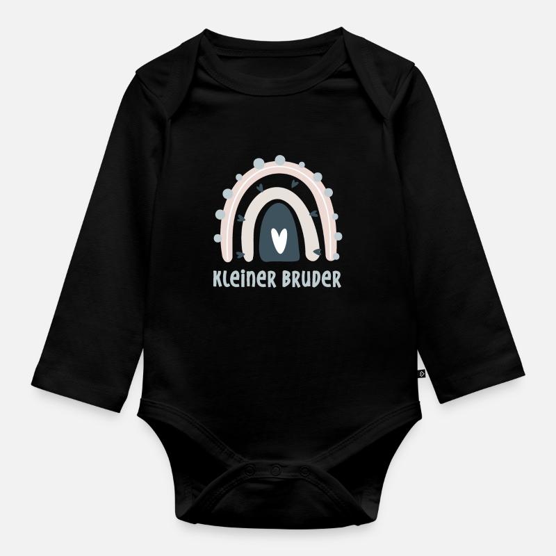 Petit frère arc-en-ciel - Body Bébé bio manches longues - noir