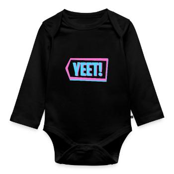 Yeet - Neon - Organic Longsleeve Baby Bodysuit - black - Front