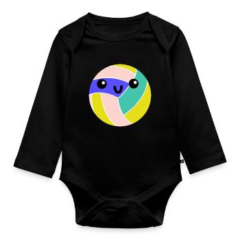volleyball mignon - Body Bébé bio manches longues - noir - Devant