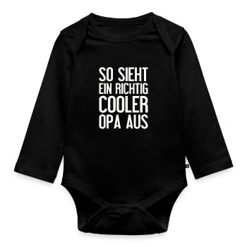 So sieht ein richtig cooler Opa aus lustiges Witz - Baby Bio-Langarm-Body - Schwarz - Vorne