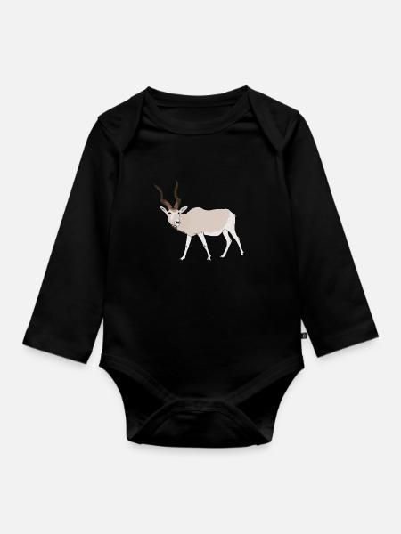 Gefährdete Arten addax Wüstenantilope - Baby Bio-Langarm-Body - Schwarz