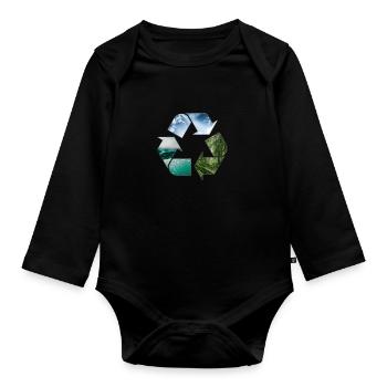 Recycle Terre - Body Bébé bio manches longues - noir - Devant