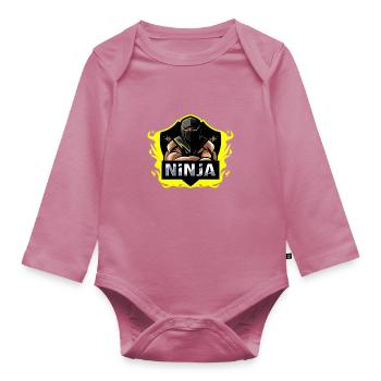 Ninja - Organic Longsleeve Baby Bodysuit - mauve - Front