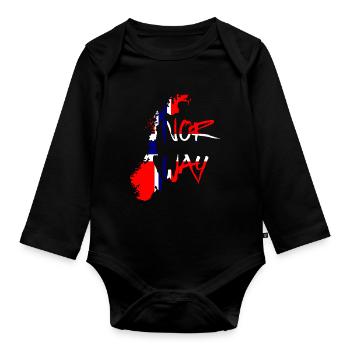 Norvège Norvège - Body Bébé bio manches longues - noir - Devant