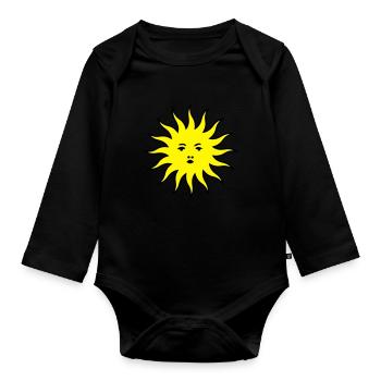 sun - Organic Longsleeve Baby Bodysuit - black - Front