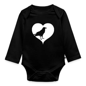 Corbeau Corbeau - Body Bébé bio manches longues - noir - Devant