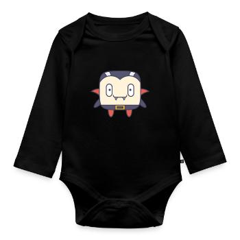 Vampir Dracula Kinder Halloween Monster Geschenk - Baby Bio-Langarm-Body - Schwarz - Vorne