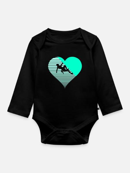bouldern - Baby Bio-Langarm-Body - Schwarz