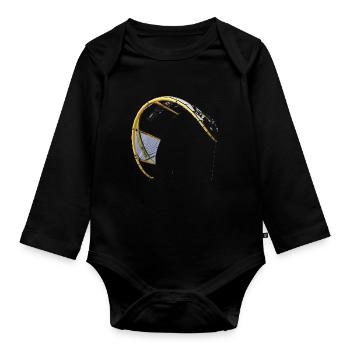 kite kitesurfing co2 - Body Bébé bio manches longues - noir - Devant