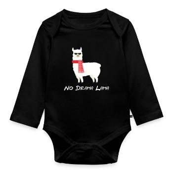 No Drama Lama - Body Bébé bio manches longues - noir - Devant