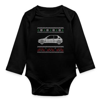 205 Strickpullover Weihnachten - Baby Bio-Langarm-Body - Schwarz - Vorne