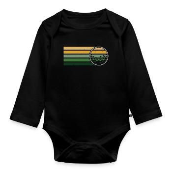 Golfspieler Golf Geschenk Golfschläger Retro - Baby Bio-Langarm-Body - Schwarz - Vorne