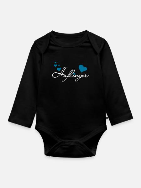 Haflinger Love - Baby Bio-Langarm-Body - Schwarz