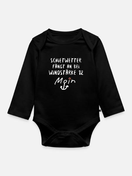 Schietwetter Moin - Baby Bio-Langarm-Body - Schwarz