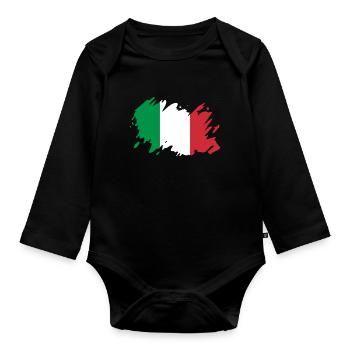 Italie Drapeau Brosse Drapeau Vacances Voyage Maison Rome - Body Bébé bio manches longues - noir - Devant