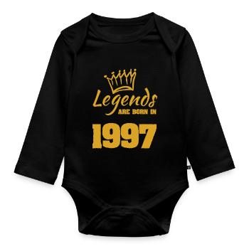 1997 - Organic Longsleeve Baby Bodysuit - black - Front
