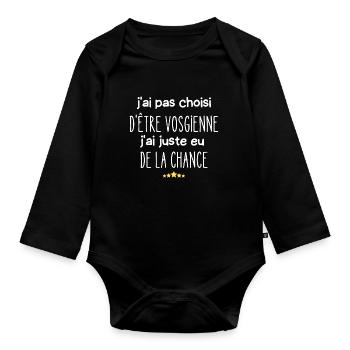 j'ai pas choisi d'être vosgienne - Body Bébé bio manches longues - noir - Devant