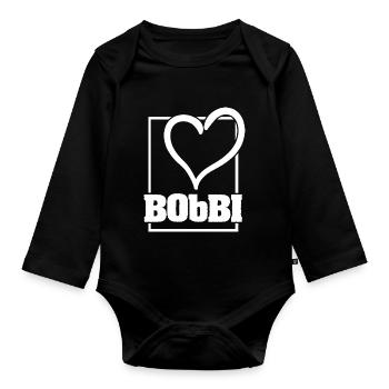 Gift for Bobbi - Organic Longsleeve Baby Bodysuit - black - Front