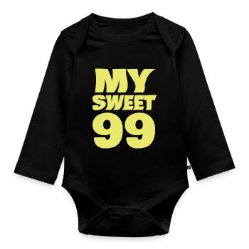 Sweet 99 - Organic Longsleeve Baby Bodysuit - black - Front