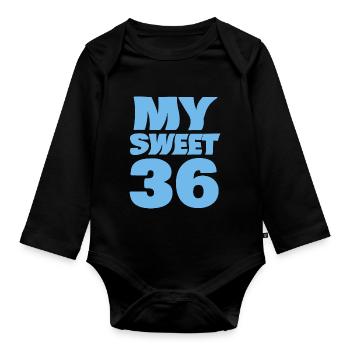 Sweet 36 - Organic Longsleeve Baby Bodysuit - black - Front