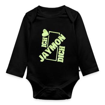 Jaymon als Couple - Baby Bio-Langarm-Body - Schwarz - Vorne