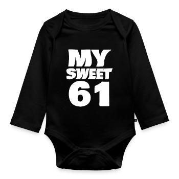 Sweet 61 - Organic Longsleeve Baby Bodysuit - black - Front