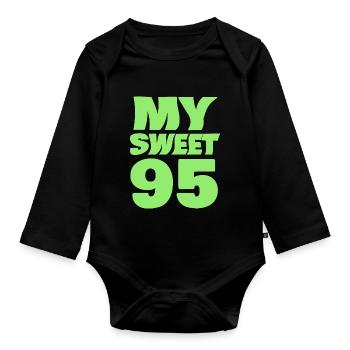 Sweet 95 - Organic Longsleeve Baby Bodysuit - black - Front