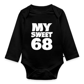 Age 68 - Organic Longsleeve Baby Bodysuit - black - Front