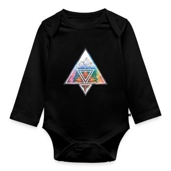 Die Kunst der Dreiecke - Baby Bio-Langarm-Body - Schwarz - Vorne