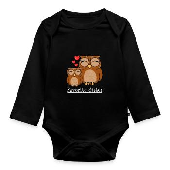 Best Sister Große Schwester - Baby Bio-Langarm-Body - Schwarz - Vorne