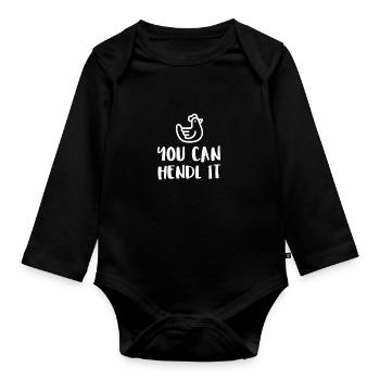 You Can Hendl It - Baby Bio-Langarm-Body - Schwarz - Vorne