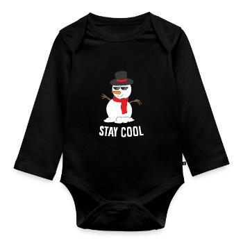 Reste cool - Body Bébé bio manches longues - noir - Devant