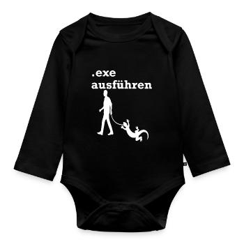 .exe ausführen shirt - Baby Bio-Langarm-Body - Schwarz - Vorne