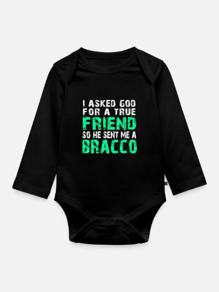 Bracco Italiano - True Friend - Organic Longsleeve Baby Bodysuit - black