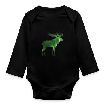 wapitis scandinavie - Body Bébé bio manches longues - noir - Devant
