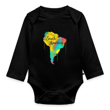 Amérique du sud - Body Bébé bio manches longues - noir - Devant