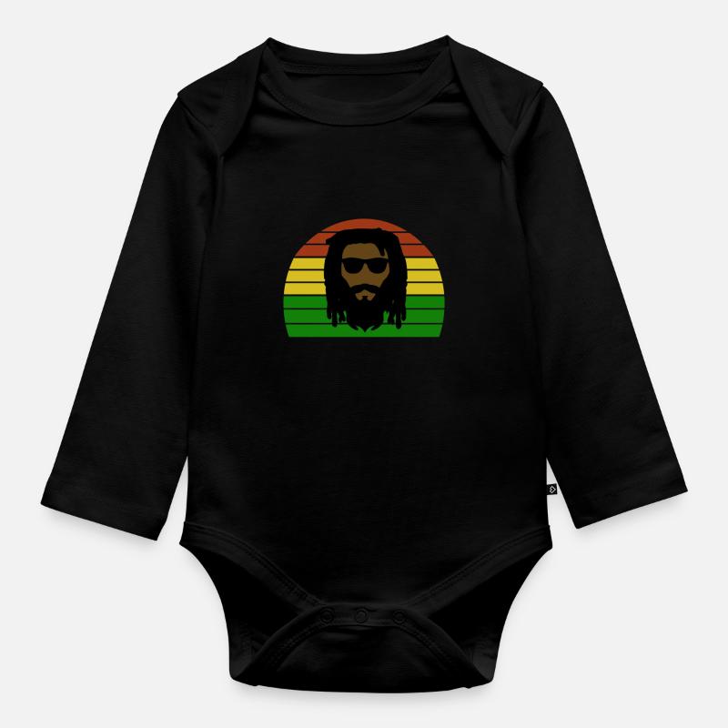 Rasta - Dreadlock - Raggae Rasta - Body Bébé bio manches longues - noir