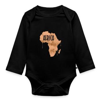 Afrique - Body Bébé bio manches longues - noir - Devant