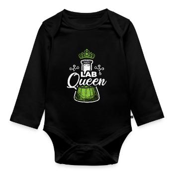 Sarcastic Chemistry Design Quote Lab Queen - Baby Bio-Langarm-Body - Schwarz - Vorne