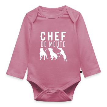 Chef de meute - Body Bébé bio manches longues - mauve - Devant